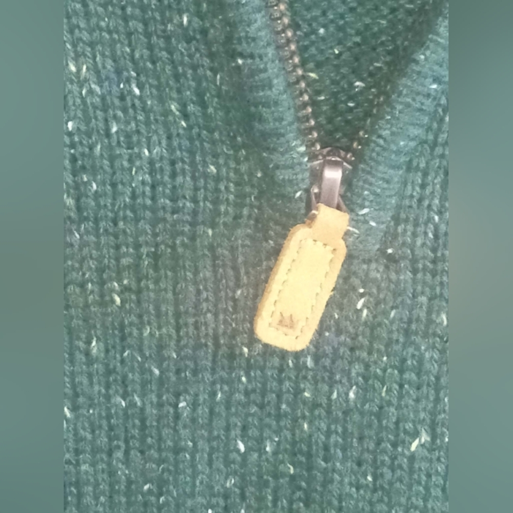 crown & ivy 4XL Mens Forest Green Flecked Quarter Zip Sweater Big Tall Casual - Picture 3 of 5